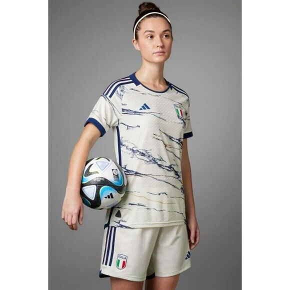 2023 Adidas Women Medium  Italy Italia Away Soccer Jersey HT2198 HEAT dry NEW - Picture 1 of 16
